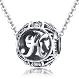 925 Sterling Silver 26 English Letter Beads For Diy Bracelets & Necklaces Style - K
