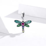 925 Sterling Silver Dragonfly Pendant For Diy Bracelets & Necklaces