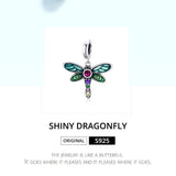 925 Sterling Silver Dragonfly Pendant For Diy Bracelets & Necklaces