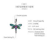 925 Sterling Silver Dragonfly Pendant For Diy Bracelets & Necklaces