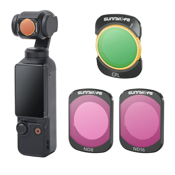 Sunnylife 3 In 1 Nd16 Camera Lens Filter For Dji Osmo Pocket No Gimbal Reset - 3 In 1 Cpl Nd8 Nd16