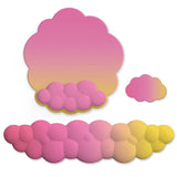3 Piece Cloudy Gradient Memory Foam Wrist & Mouse Pad Set Blue+Gray - Blue+Yellow