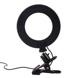 Adjustable 6 Led Ring Light with Strong Clip - 2m Desktop Computer Clip Light
