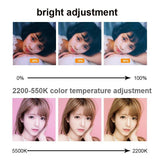 Adjustable 6 Led Ring Light with Strong Clip - 2m Desktop Computer Clip Light