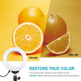 Usb 3 Modes Dimmable Led Ring Light With Tripod Holder And Cold Shoe Ball Head - 4.7 Inch Diameter