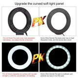 Usb 3 Modes Dimmable Led Ring Light With Tripod Holder And Cold Shoe Ball Head - 4.7 Inch Diameter