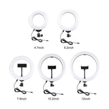 Usb 3 Modes Dimmable Led Ring Light With Tripod Holder And Cold Shoe Ball Head - 4.7 Inch Diameter