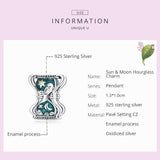 925 Sterling Silver Sun Moon Hourglass Beads Bracelet / Necklace Set