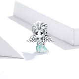 925 Sterling Silver Snowflake Elf Girl Beads For Diy Bracelets & Necklaces