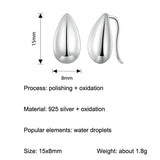 925 Sterling Silver Water Drop Earrings Glare Design