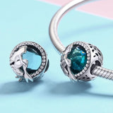 925 Sterling Silver Green Mermaid Beaded Bracelet Charms