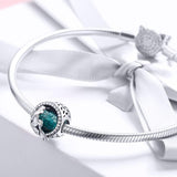 925 Sterling Silver Green Mermaid Beaded Bracelet Charms