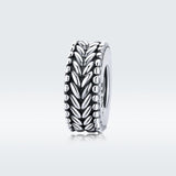 925 Sterling Silver Retro Wheat Ears Beaded Bracelet For Girls