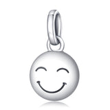 925 Sterling Silver Smiley Pendant For Diy Bracelets & Necklaces
