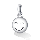 925 Sterling Silver Smiley Pendant For Diy Bracelets & Necklaces