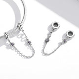 925 Sterling Silver Flower Safety Chain For Diy Bracelets & Necklaces