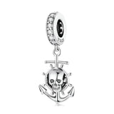 925 Sterling Silver Pirate Skull Pendant For Bracelet Or Necklace