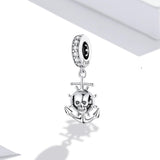 925 Sterling Silver Pirate Skull Pendant For Bracelet Or Necklace