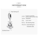 925 Sterling Silver Pirate Skull Pendant For Bracelet Or Necklace