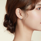 925 Sterling Silver Simple Opal Earrings For Women