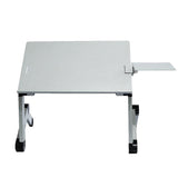 Adjustable Folding Laptop Desk with Mouse Board - Silver