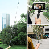 70cm Straight Pull Selfie Stick for Sports Cameras with 3 Jaw Screw - Rod+1/4 Turn 3 Jaw+Screw