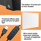 30cm Flat-panel Live Fill Light with 3-colour Temperature - Adjustable Bracket