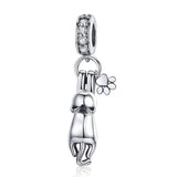 925 Sterling Silver Cat Charm For Diy Bracelet Style - Pendant