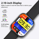 2.1 Inch Screen Smart Watch With Blood Sugar / Blood Oxygen Monitoring / Sos Alarm / 100+ Sports Modes - Black 3-Bead Steel - Black Pink