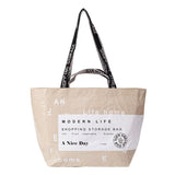 Eco Friendly Large Capacity Folding Shopping Bag Beige - Large Beige