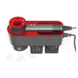 Wall Mounted Hair Dryer Bracket Storage Rack Black Nickel - With Hand Dryer Red