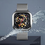 Men Automatic Tourbillon Watch with Mesh Band - Silver