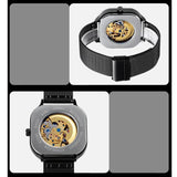 Men Automatic Tourbillon Watch with Mesh Band - Silver