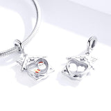 925 Sterling Silver Platinum Plated Santa Beads For Diy Bracelets & Necklaces