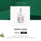 925 Sterling Silver Platinum Plated Santa Beads For Diy Bracelets & Necklaces