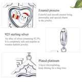 925 Sterling Silver Platinum Plated Santa Beads For Diy Bracelets & Necklaces