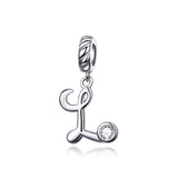 925 Sterling Silver Letter Pendant For Diy Bracelet Or Necklace Style - L