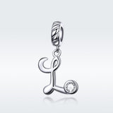 925 Sterling Silver Letter Pendant For Diy Bracelet Or Necklace Style - L