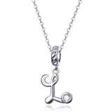 925 Sterling Silver Letter Pendant For Diy Bracelet Or Necklace Style - L