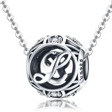 925 Sterling Silver 26 English Letter Beads For Diy Bracelets & Necklaces Style - L