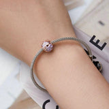 925 Sterling Silver Purple Rose Beads For Diy Accessories