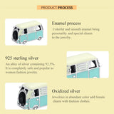 925 Sterling Silver Mini Bus Beads For Diy Bracelets & Necklaces