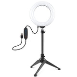 6.2 Led Ring Light with Usb 3 Modes Dimmable Desktop Tripod Cold Shoe Ball Head