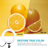 6.2 Led Ring Light with Usb 3 Modes Dimmable Desktop Tripod Cold Shoe Ball Head