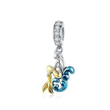 925 Sterling Silver Mermaid Charm For Diy Bracelet