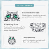 925 Sterling Silver Owl Pendant Necklace Charm For Diy Bracelets