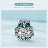 925 Sterling Silver Owl Pendant Necklace Charm For Diy Bracelets