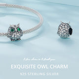 925 Sterling Silver Owl Pendant Necklace Charm For Diy Bracelets