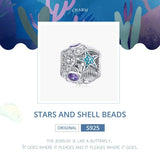 925 Sterling Silver Starfish Zircon Beaded Bracelet / Necklace Set