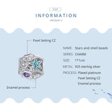 925 Sterling Silver Starfish Zircon Beaded Bracelet / Necklace Set